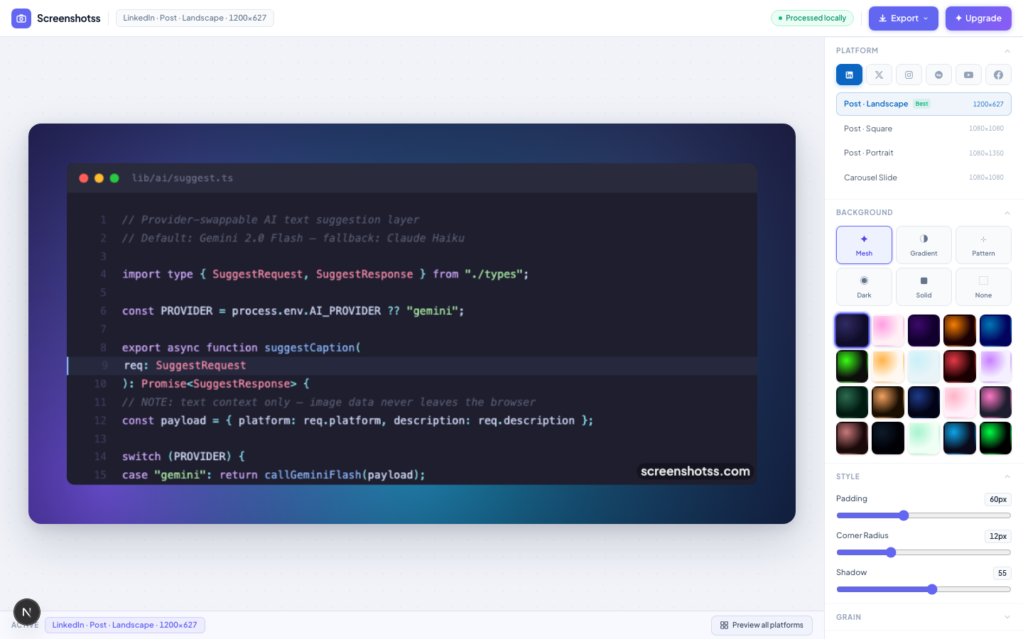 Fynshot editor